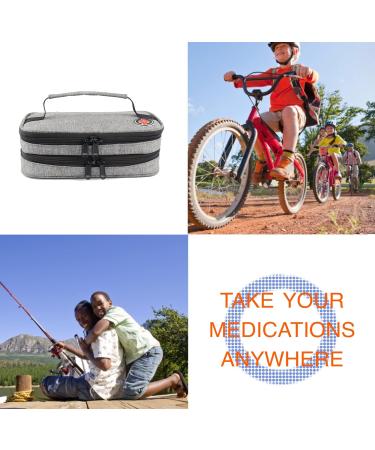 INSULUV Insulin Cooler Travel Case with 4 Ice Packs - Grey | Travel Case for Insulin, Pens, Glucose Meter & Diabetic Supplies - Buy Online on GoSupps.com