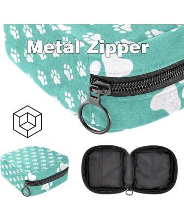 Womens Dog Paw Pattern Tampon Storage Bag | Stylish Multi-Pocket Binding-Up Bags for Menstrual Care - Buy Online on GoSupps.com