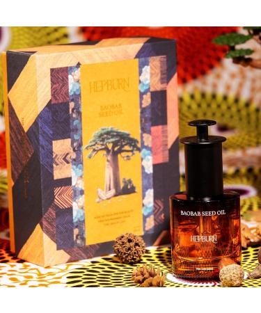 HEPBURN Baobab Seed Oil 30ml | 100% Cold-Pressed Natural Moisturizer & Nourishing Carrier Oil for Face Body & Hair | Anti-Aging Repairing Soothing | Dropper Glass Bottle - Buy Online on GoSupps.com