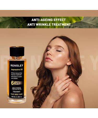 RENSLEY Skin Care Oil - Multi-Purpose Anti-Aging Moisturizer for Body Face & Hair - 3.38 oz | Best Anti-Wrinkle Cuticle & Stem Cell Care Oil - Buy Online on GoSupps.com
