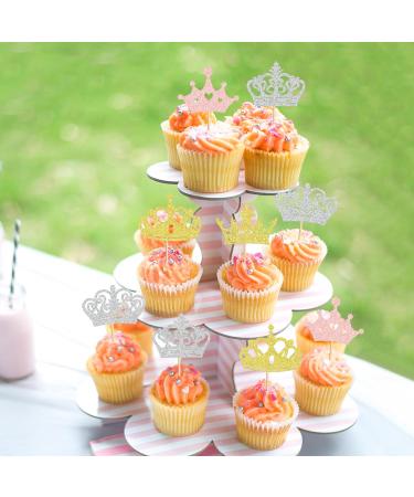 Ercadio 30 Pack Princess Crown Cupcake Toppers Glitter Queen Crown Cupcake Picks Crown Cupcake Toppers for Princess Crown Theme Baby Shower Wedding Party Cake Decorations Supplies Pattern-3 - Buy Online on GoSupps.com