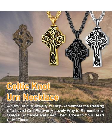 U7 Women s Cremation Urn Necklace - Celtic Knot Dog Feet Wings Crucifix - Stainless Steel Cylinder Pendant for Ashes - Adjustable Memorial Jewelry - Buy Online on GoSupps.com