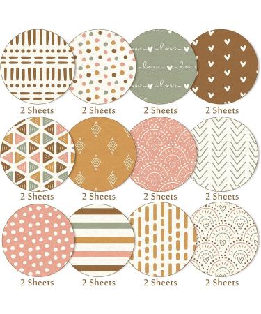 Whaline 24 Pack Boho Pattern Scrapbook Paper - Double-Sided 30x30cm Decorative Craft Paper for DIY Card Making and Scrapbooking - Valentine's Day Collection - Buy Online on GoSupps.com