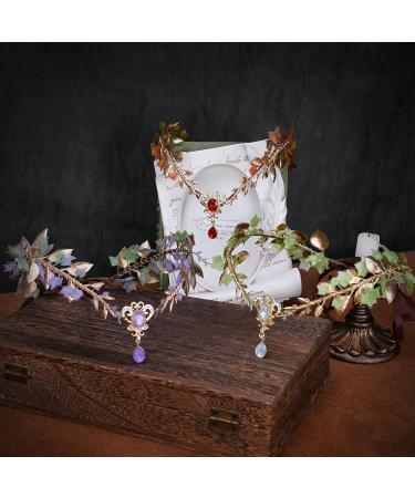 MOSTORY Handmade Purple Grape Vine Headband Woodland Fairy Crown Headpiece with Lavender Crystal Tiara for Women Womens Cosplay Costume Accessory for Wedding Bridal Maternity - Buy Online on GoSupps.com