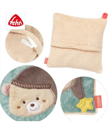 Fehn Cherry Pit Cushion Bear - 15 x 15 cm - Soothing Heat/Cold Pad for Babies - Multicoloured Classic - Buy Online on GoSupps.com
