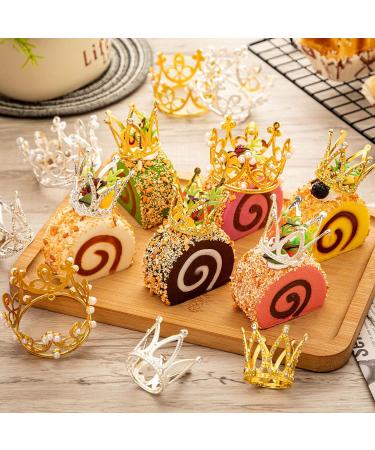 15Pcs Crown Cake Topper Gold Silver Mini Crowns Small Crystal Pearl Cupcake Toppers for Flower Arrangements Cupcake Baby Shower Birthday Party Wedding Decor Gold Silver - Buy Online on GoSupps.com