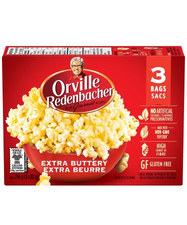 Orville Redenbacher Popcorn - Microwave Extra Buttery (3 packs x 12 - 36 bags total) Extra Buttery 2.95 kg (Pack of 1)