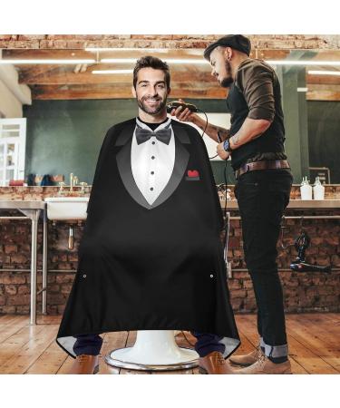 Visesunny Tuxedo Barber Cape with Bow Tie Anti-Static Water-Resistant Hair Cutting & Shaving Bib for Professionals | Adjustable Snap Closure | International Shipping - Buy Online on GoSupps.com
