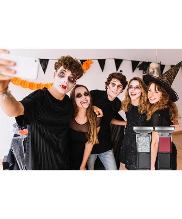 Yelewy Goth red black eyeshadow palette black white makeup palette smokey gothic makeup eye shadow highly pigmented eye shadow Halloween clown SFX eye 4 colors - Buy Online on GoSupps.com