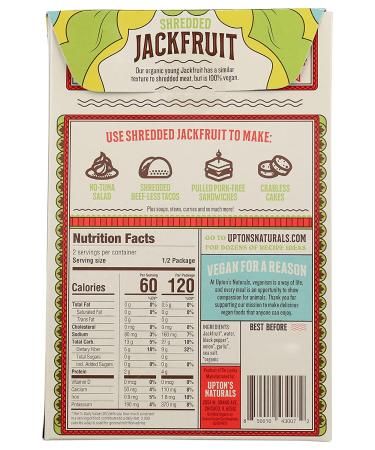 UPTONS NATURALS Organic Lightly Seasoned Shredded Jackfruit 7 OZ - Buy Online on GoSupps.com