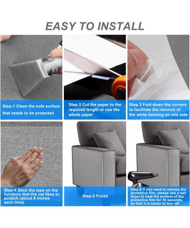 Furniture Protectors from Cats - Couch Protector for Cats - Cat Scratch Furniture Protector - Couch Corner Protectors for Cats - Cat Scratch Protectors for Furniture - Cat Scratch Deterrent Anti Tape 12 Pack 17"x12" - Buy Online on GoSupps.com