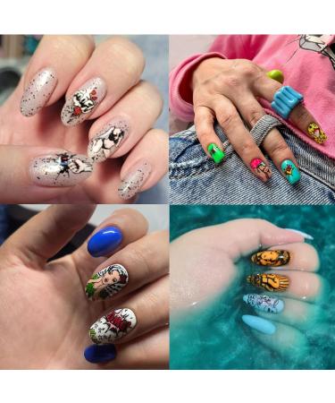 Nail Stamping Kit: 4 Big Stamp Plates, Double-Sided Clear Jelly Stamper - Abstract, Face, Snake, Constellation Design Templates - Buy Online on GoSupps.com