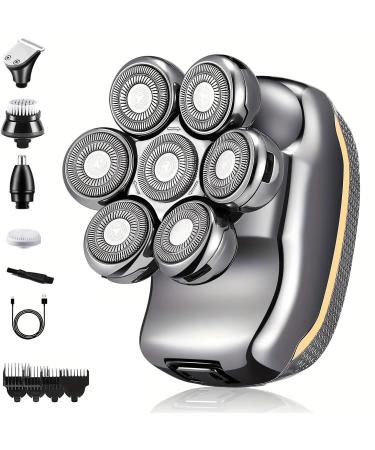 Head Shavers for Bald Men 6 in 1 Men's Electric Head Shaver Razor Rechargeable Cordless Hair Shaving Razors for Bald Man Waterproof Wet Dry Beard Trimmer