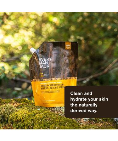 Every Man Jack Amber & Sandalwood Body Wash Refill - Naturally Derived Paraben Free 36oz Pouch + 24oz Bottle - International Shipping Available - Buy Online on GoSupps.com