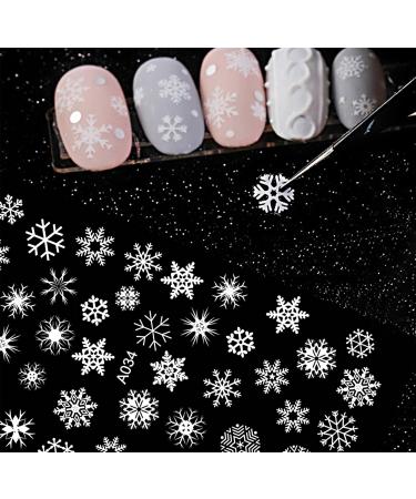 12 Sheets Christmas Nail Art Stickers Self Adhesive Nail Stickers Decals 5 Colors Snowflakes Christmas tree Merry Christmas Nail Art Decorations - Buy Online on GoSupps.com
