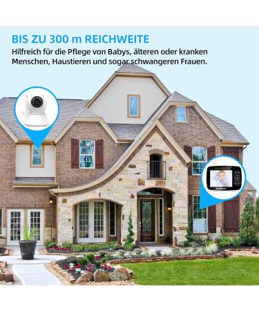 Burnnove Baby Monitor with 3.5-Inch Camera | Remote-Controlled Pan-Tilt | Night Vision 2x Zoom Eco Mode & Temperature Test - Buy Online on GoSupps.com