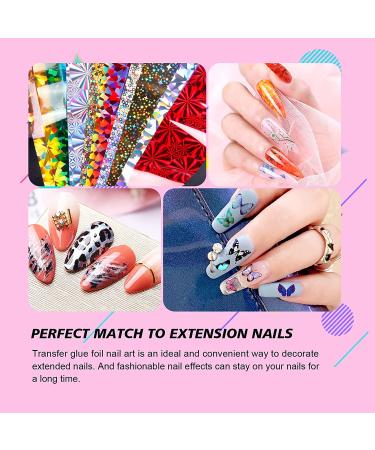 Saviland Nail Art Foil Glue Gel Kit - 2 Bottles 15ML with DIY Fluorescence Starry Stickers and Full Nail Wraps - Nail Art Accessories for Manicure - Buy Online on GoSupps.com