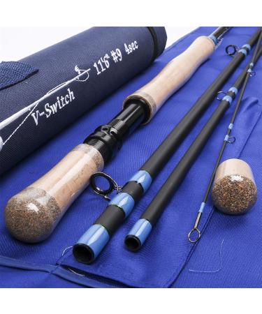 Maximcatch Spey/Switch Fly rod 4/5/7/9/5/6 Party rod in10 carbon fiber rod Angelrute with Cordura Rohr Switch Rod Rod 11'0 '' 4 WT 4 parts