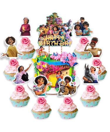 Magic Movie Birthday Party Supplies, Magic Movie Birthday Cake Decorations with 1pc Magic Movie Cake Topper and 24pc Magic movie Cupcake Toppers,Magic Movie Decorations for Party