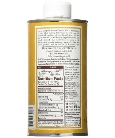 La Tourangelle Roasted Peanut Oil 16.9oz - Premium Quality Oil for Cooking and Salad Dressing - Buy Online on GoSupps.com