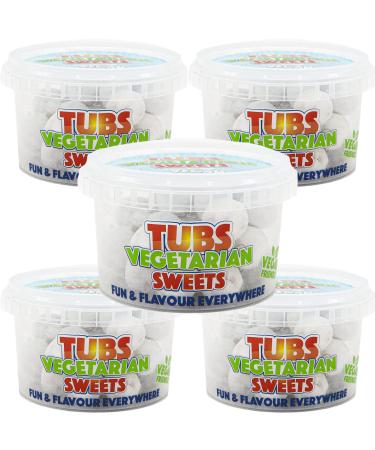 Tubs Sweets Toffee BonBons Sweets Tub - Chewy Creamy Sweets - Perfect Size for Handbag Glove Box or Desk Drawer - 5 x 110g Tub of Sweets