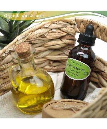 Aloe Vera Oil 4 oz Amber Glass Bottle | Skin, Hair, & Health | Glass Dropper - Buy Online on GoSupps.com