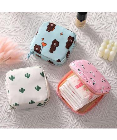 4-Piece Tampon Storage Bag Set | Portable Hygiene Organizer for Women | Large Capacity Menstruation Zipper Pouch | Ideal for Girls & Women - 12x12 cm - Buy Online on GoSupps.com