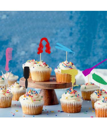 Arthsdite 24Pcs Barbershop Themed Cupcake Toppers Haircut Bachelorette Cupcake Picks Bridal Shower Birthday Party Cake Decorations Supplies - Buy Online on GoSupps.com