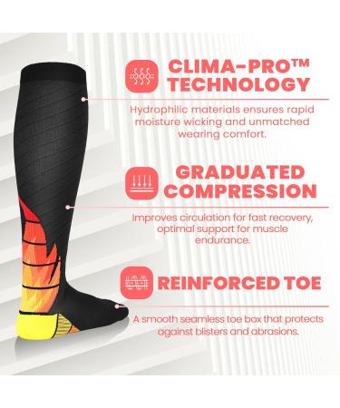 Buy NEWZILL 2024 Medical Compression Socks for Women & Men | 20-30 mmHg Circulation Support for Running Nursing & Athletic Activities | Small-Medium Size Flame - Buy Online on GoSupps.com