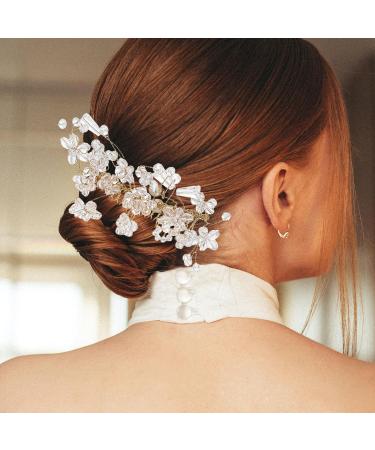 Angoily Piece Hair Comb Pearl Bride Metal Crystal - Buy Online on GoSupps.com