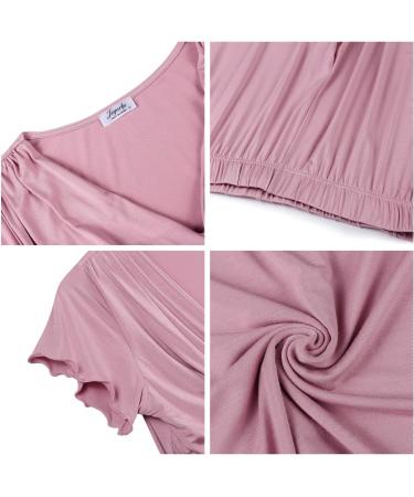 Women Maternity Pyjama Set XL Dusty Rose | Short Sleeve Tops & Long Pants | Summer Cool Moisture Wicking | Pregnancy to Postpartum Sleepwear - Buy Online on GoSupps.com