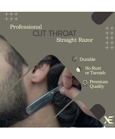 Xe Barber Razor for Men - Straight Edge Cut Throat Razor Kit with 100 Blades | Wooden Handle Shaving Tool for Beard & Mustache Grooming - Buy Online on GoSupps.com