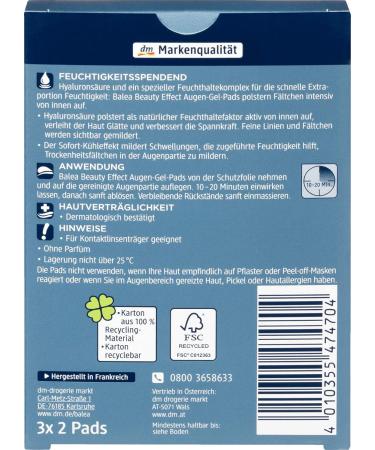  Balea Balea Beauty Effect 6-Pack Gel Eye Pads - Buy Online on GoSupps.com