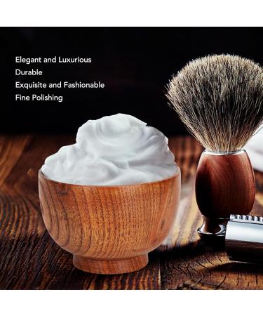 Premium Wooden Shaving Bowl for Men - Wide Mouth Soap Mug & Brush Holder | Perfect Gift for Father's Day - Buy Online on GoSupps.com