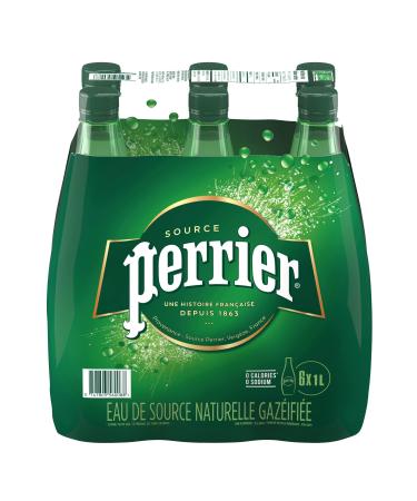 Perrier Carbonated Natural Spring Sparkling Water Original 1L Plastic Bottle 6 Bottles Total - PACKAGING MAY VARY