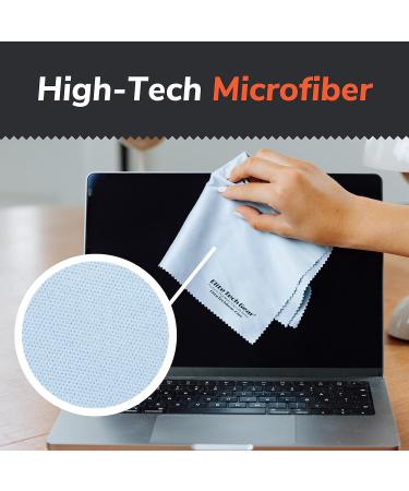 Elite Tech Gear Microfiber Cloth 8-Pack - Washable Durable Oversized Cleaning Cloths for Glasses Lenses Electronics & Screens - Light Blue - Buy Online on GoSupps.com