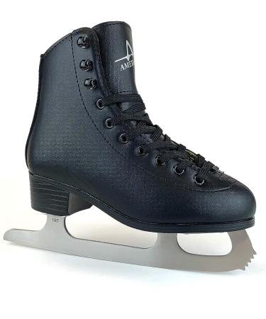 American Athletic Boy's Tricot Lined Figure Skates 8 Black | Shop Now - Buy Online on GoSupps.com