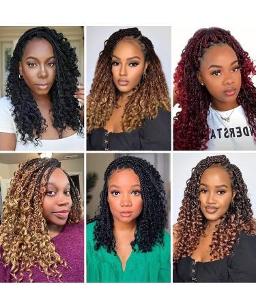 Goddess Box Braids Crochet Hair 14 Inch 8 Packs Ombre Pre Looped Boho Bohemian Style - Buy Online on GoSupps.com
