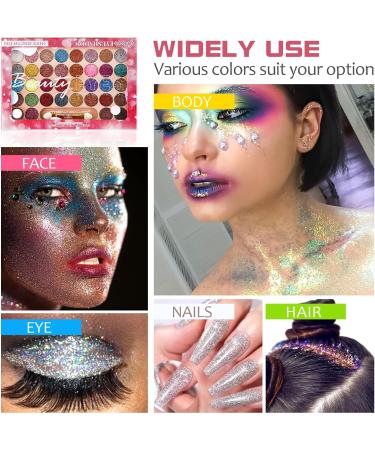 Katiluxiya 36 Colors Glitter Eyeshadow Palette White Gel Glitter Eyeshadow Pressed Powder Pink Shimmer Eyeshadow Shimmer Highlighter Metallic Eye Shadow Women Face Body Makeup Pallets 0  - Buy Online on GoSupps.com