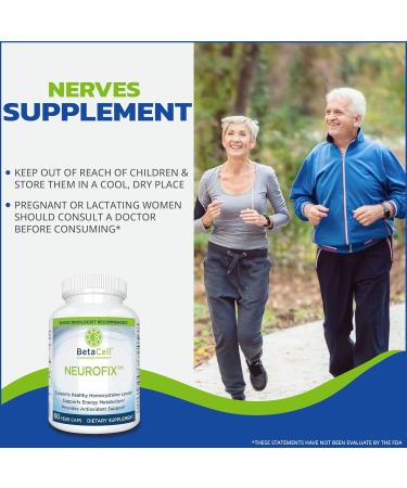 Neurofix Nerve Support Supplement - 60 Veg Capsules | Boost Nerve Health & Wellness | International Shipping Available - Buy Online on GoSupps.com