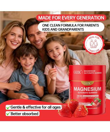 Magnesium Glycinate Gummies 500mg Sugar Free Strawberry Flavor Magnesium Gummies for Sleep, Stress, Muscle & Nerve Support Vegan, No Melatonin - 60 Count for Adults & Kids - Buy Online on GoSupps.com