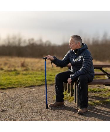 CaneCraft Blue Folding Walking Stick for Men & Women - Adjustable Mobility Aid for Elderly - Bag Included - Perfect for Seniors & Adults - Buy Online on GoSupps.com