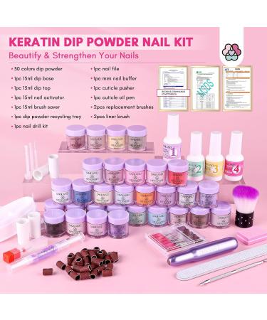 Saviland Dipping Powder Nails Set - 30 Colors Starter Kit with Electric Nail Miller & Complete Liquid Set for Perfect Nail Thickness - Buy Online on GoSupps.com