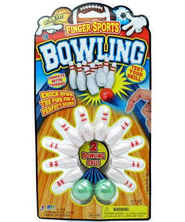 JA-RU Finger Bowling Game Set (Pack of 1 Set) Miniature Sports Small Bowling Game Pocket Size | Mini Bowling Table Set for Kids | Item #217-1A