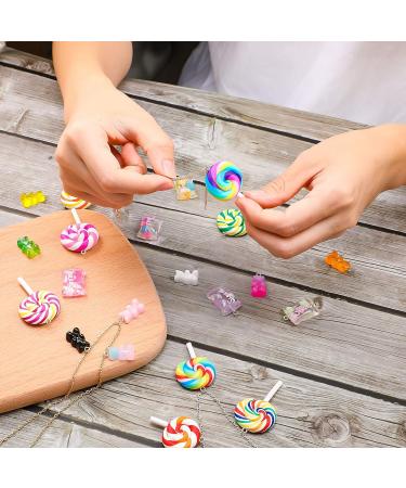 Hicarer 70 Pieces Colorful Candy Pendant Charms for DIY Jewelry Making - Gummy Bears, Lollipops, Polymer Clay and Resin Charms for Keychains, Necklaces, Bracelets, Earrings - Buy Online on GoSupps.com