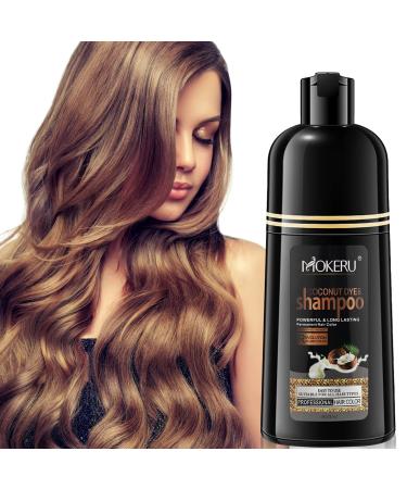 TENGLONG Hair Dye Shampoo Dark Brown  Herbal Hair Color Shampoo for Men and Women  Dark Brown Hair Dye Shampoo 3 in 1 for Gray Hair Coverage  Instant Coloring Shampoo 500ML MOKERU Dark Brown