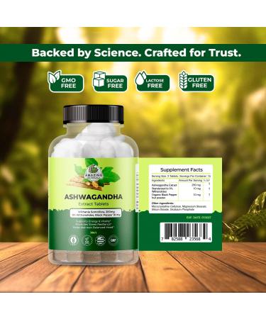 Organic Ashwagandha Root Extract Tablets - High Potency 30:1 - 200mg Ashwagandha Tablets Made With 10mg Organic Black Pepper for Enhanced Absorption - Vegan, Non-GMO, Gluten Free - 30 count - Buy Online on GoSupps.com