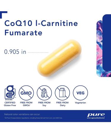 Pure Encapsulations CoQ10 l-Carnitine Fumarate 120 Capsules - Cardiovascular Support - Buy Online on GoSupps.com
