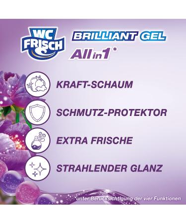 WC Frisch Brilliant Gel Magic Breeze (11 Pack) - All-in-One Toilet Cleaner Fragrant Foam Dirt Protector Extra Freshness & Brilliant Gloss - Buy Online on GoSupps.com