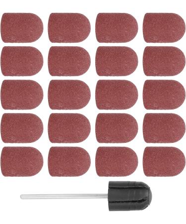 Nail Sanding Drill Bit 0.5 X 0.7in Easy To Store High Strength Nail Polishing Sanding Head Fine Sandpaper with Shaft for Grinding(Brown) - Buy Online on GoSupps.com